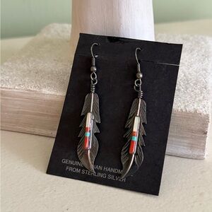 Handmade Sterling Silver Feather Earrings